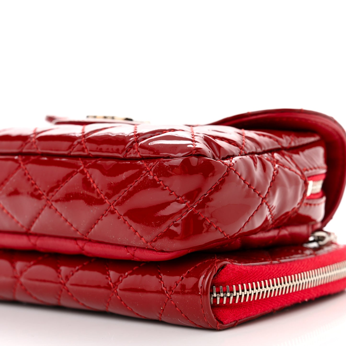 Patent Brilliant Mini Flap WOC Bag Red