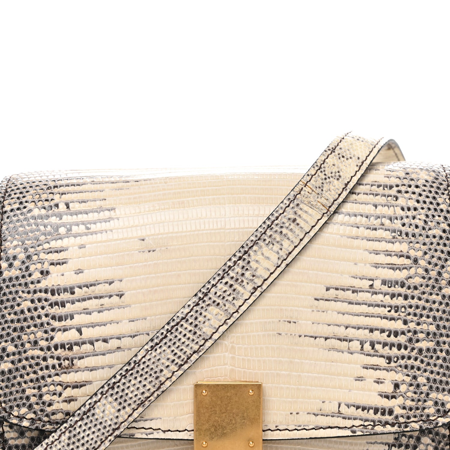 Celine Lizard Small Classic Box Flap Bag Natural 8 of 12