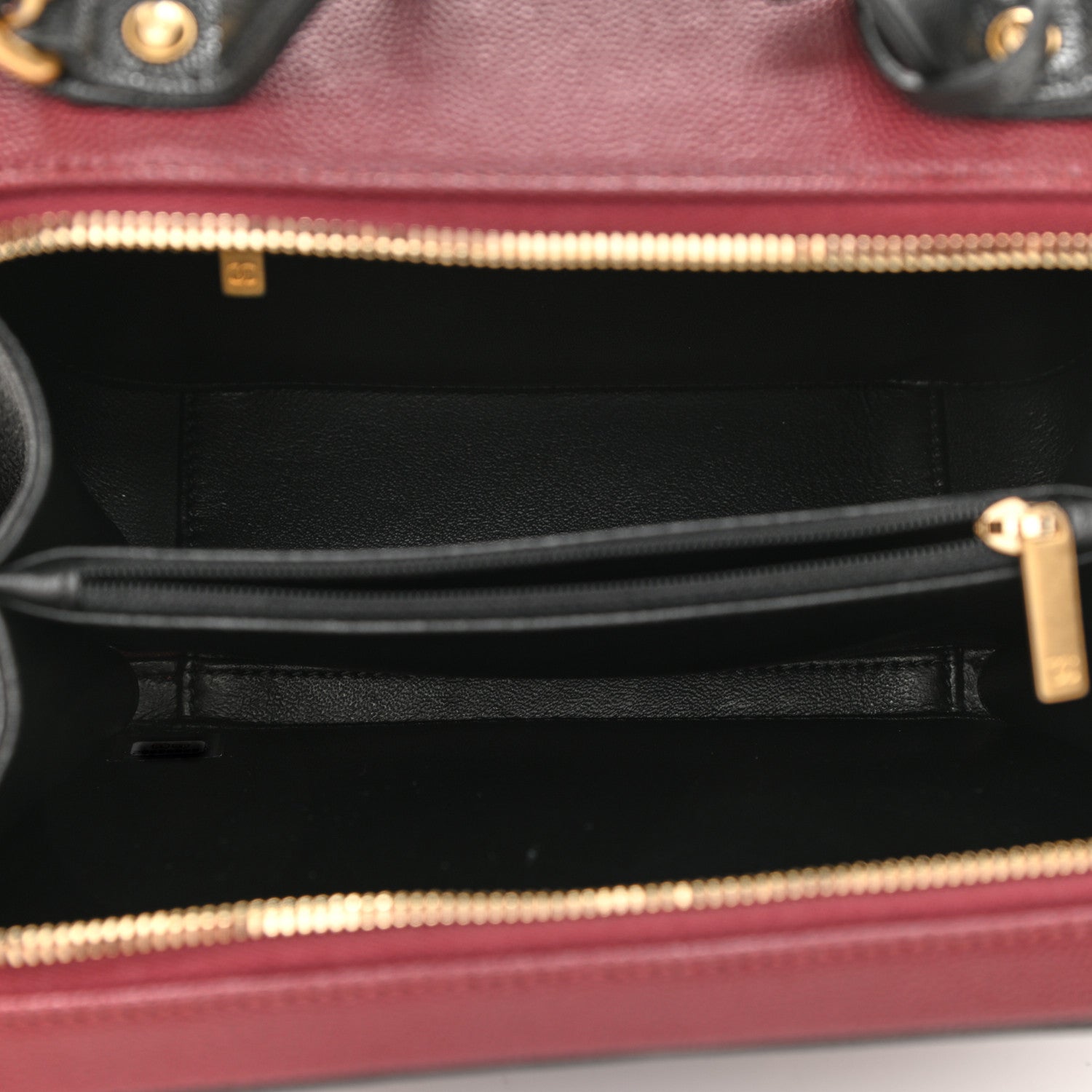 Chanel Caviar Quilted Medium CC Filigree Vanity Case Burgundy Black 5 of 9