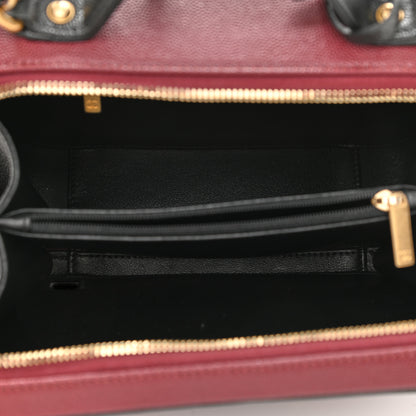 Chanel Caviar Quilted Medium CC Filigree Vanity Case Burgundy Black 5 of 9