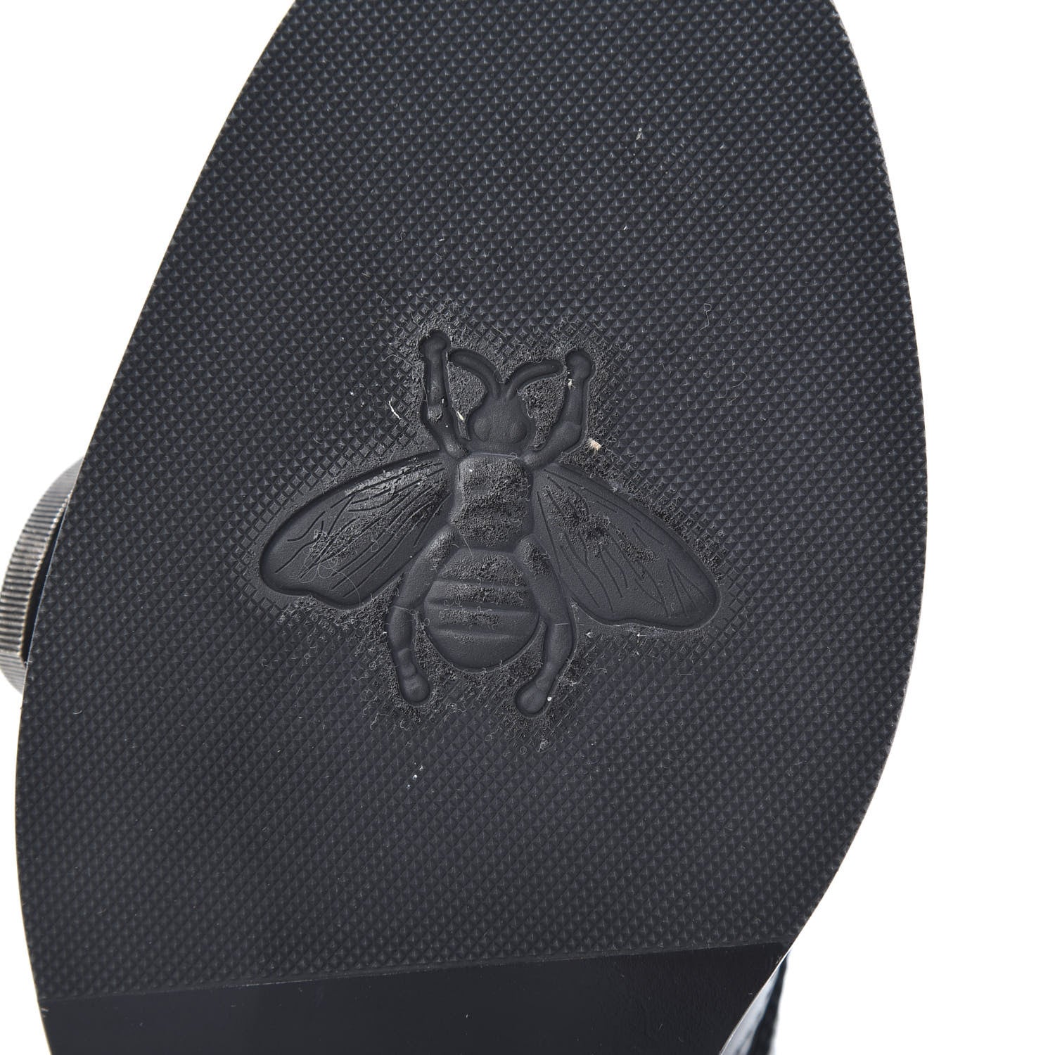 Gucci Calfskin Bee Embroidered Womens Queercore Brogue Wingtip Monk Strap Loafers 37 Black 8 of 9