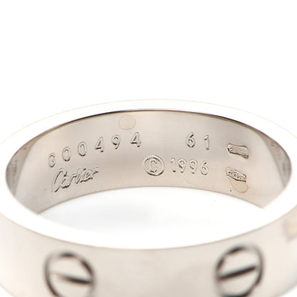 Cartier 18K White Gold 6mm LOVE Ring 61 9.5 4 of 5