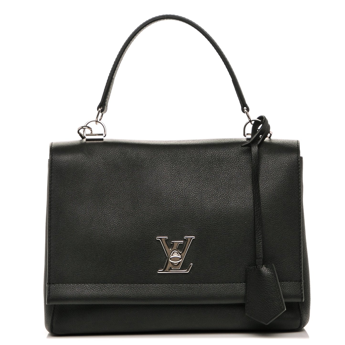 Soft Calfskin Lockme II Top Handle Black