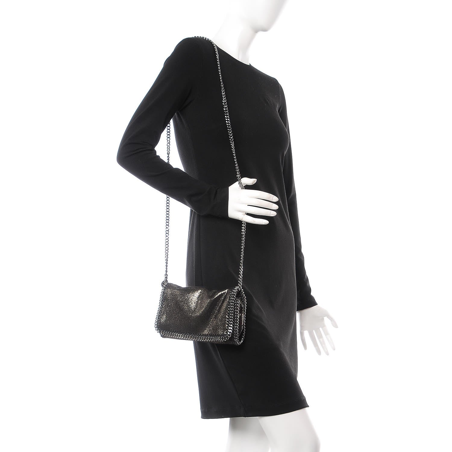 Stella McCartney Shaggy Deer Falabella Crossbody Bag Black 2 of 7