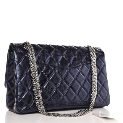 Chanel Metallic Aged Calfskin 2.55 Reissue Flap 227 Blue 3 of 11