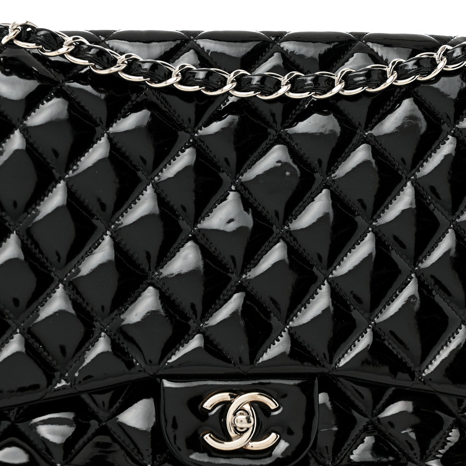 Chanel Patent Quilted Maxi Single Flap Black 8 of 12
