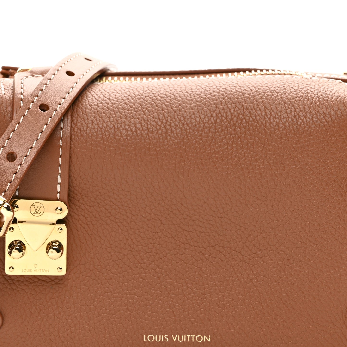 Grained Calfskin Side Trunk PM Cognac