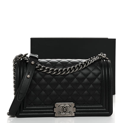 Chanel Caviar Quilted Medium Boy Flap Black 11 of 11