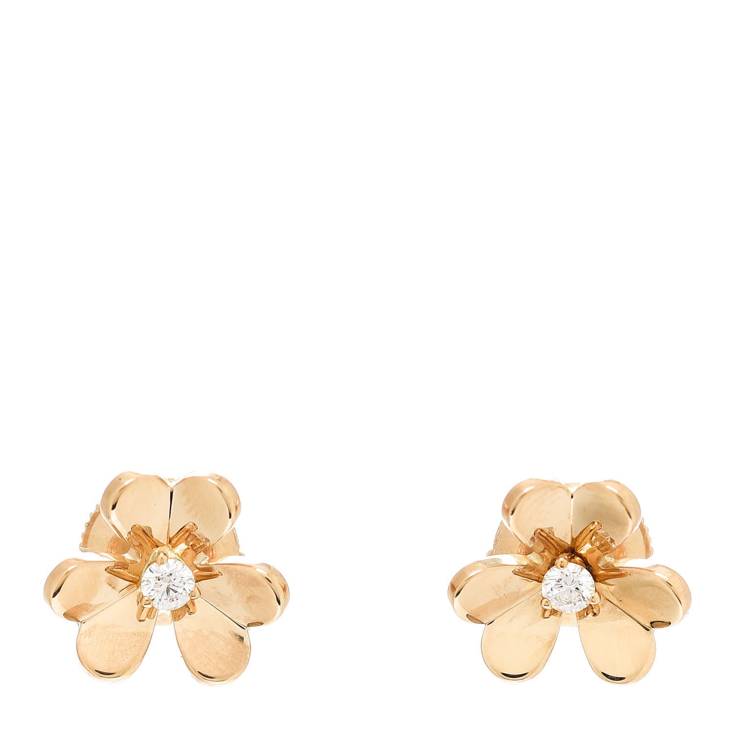 Van Cleef & Arpels 18K Yellow Gold Diamond Mini Frivole Earrings 1 of 5