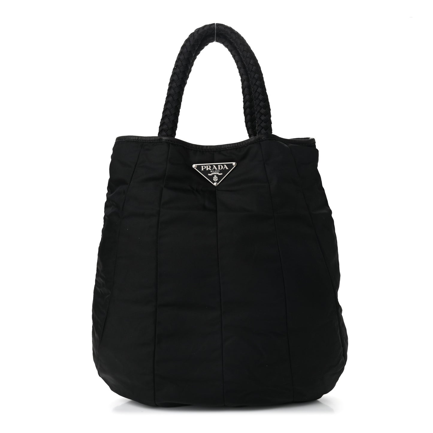 Tessuto Nylon Braided Tote Black