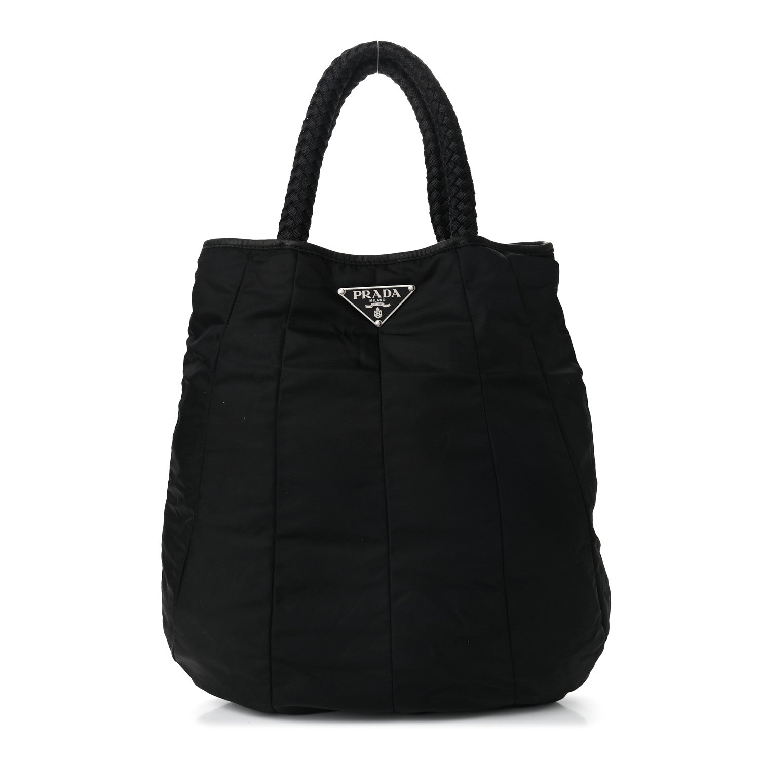 Prada Tessuto Nylon Braided Tote Black 1 of 9