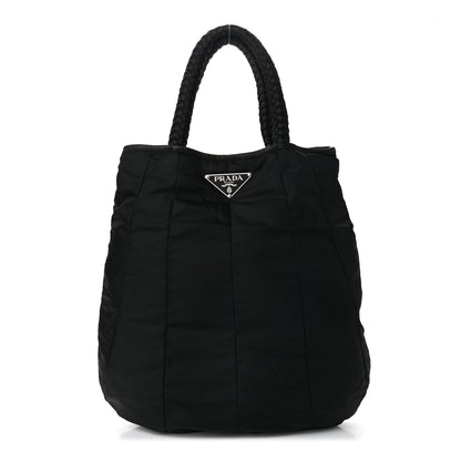 Prada Tessuto Nylon Braided Tote Black 1 of 9