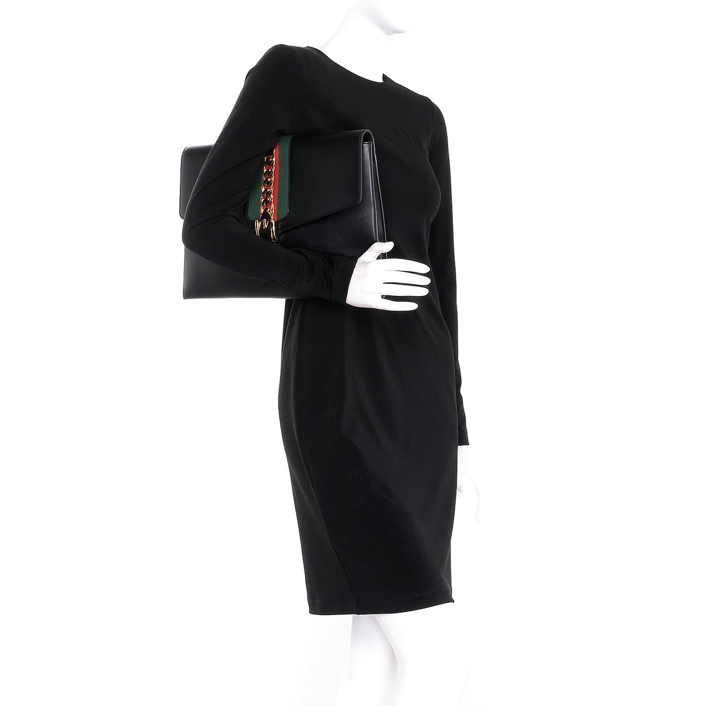 Calfskin Maxi Sylvie Clutch Black