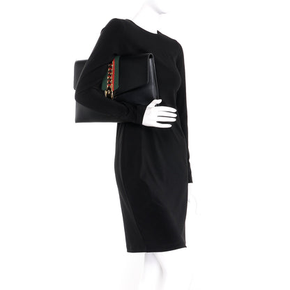 Gucci Calfskin Maxi Sylvie Clutch Black 2 of 12