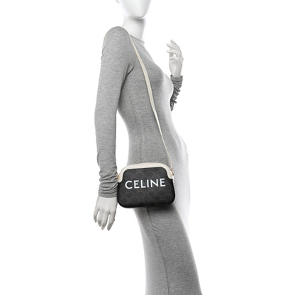 Celine Triomphe Canvas Small Camera Bag White 2 of 10