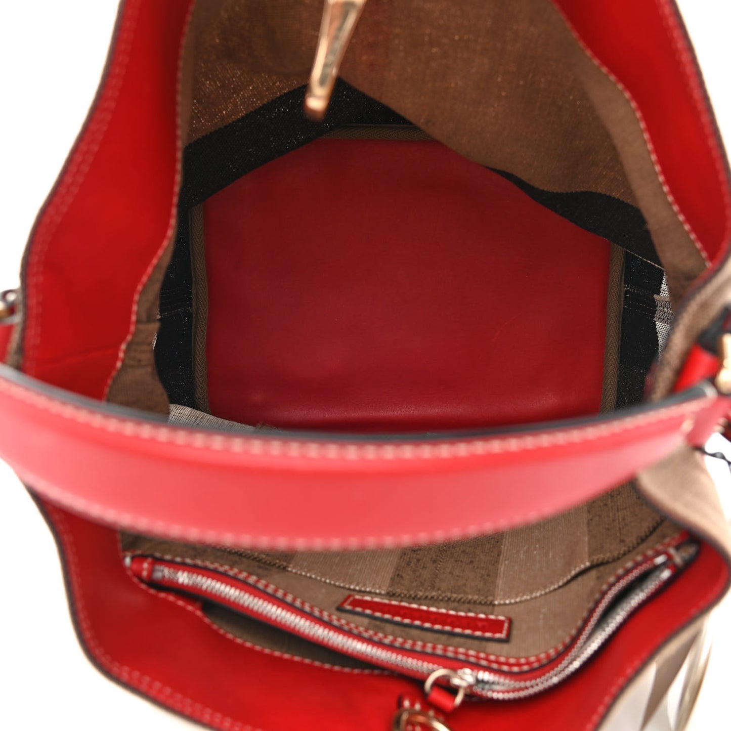 Canvas Mega Check Medium Ashby Hobo Cadmium Red