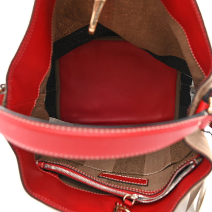 Burberry Canvas Mega Check Medium Ashby Hobo Cadmium Red 5 of 13