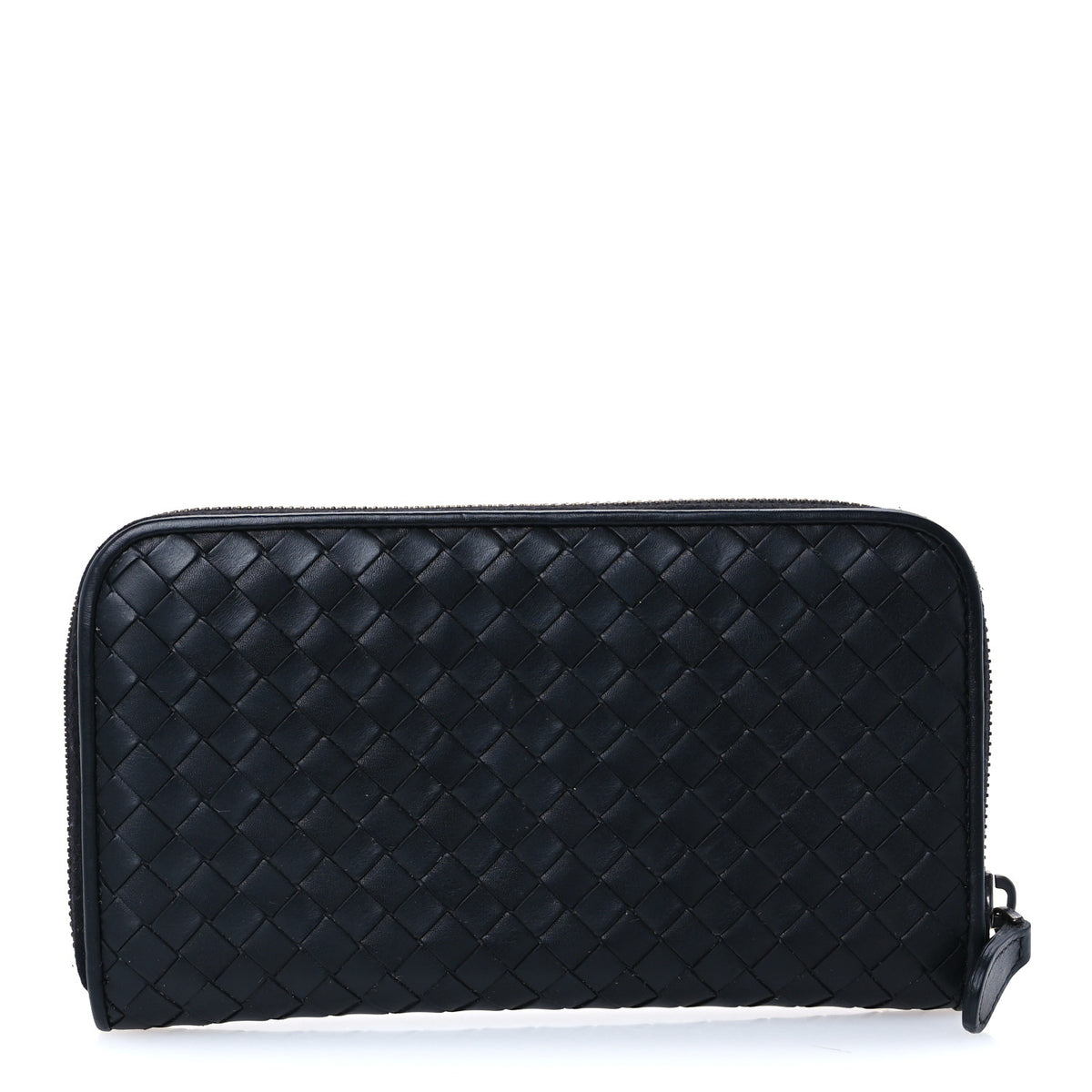 Nappa Intrecciato Zip Around Wallet Black