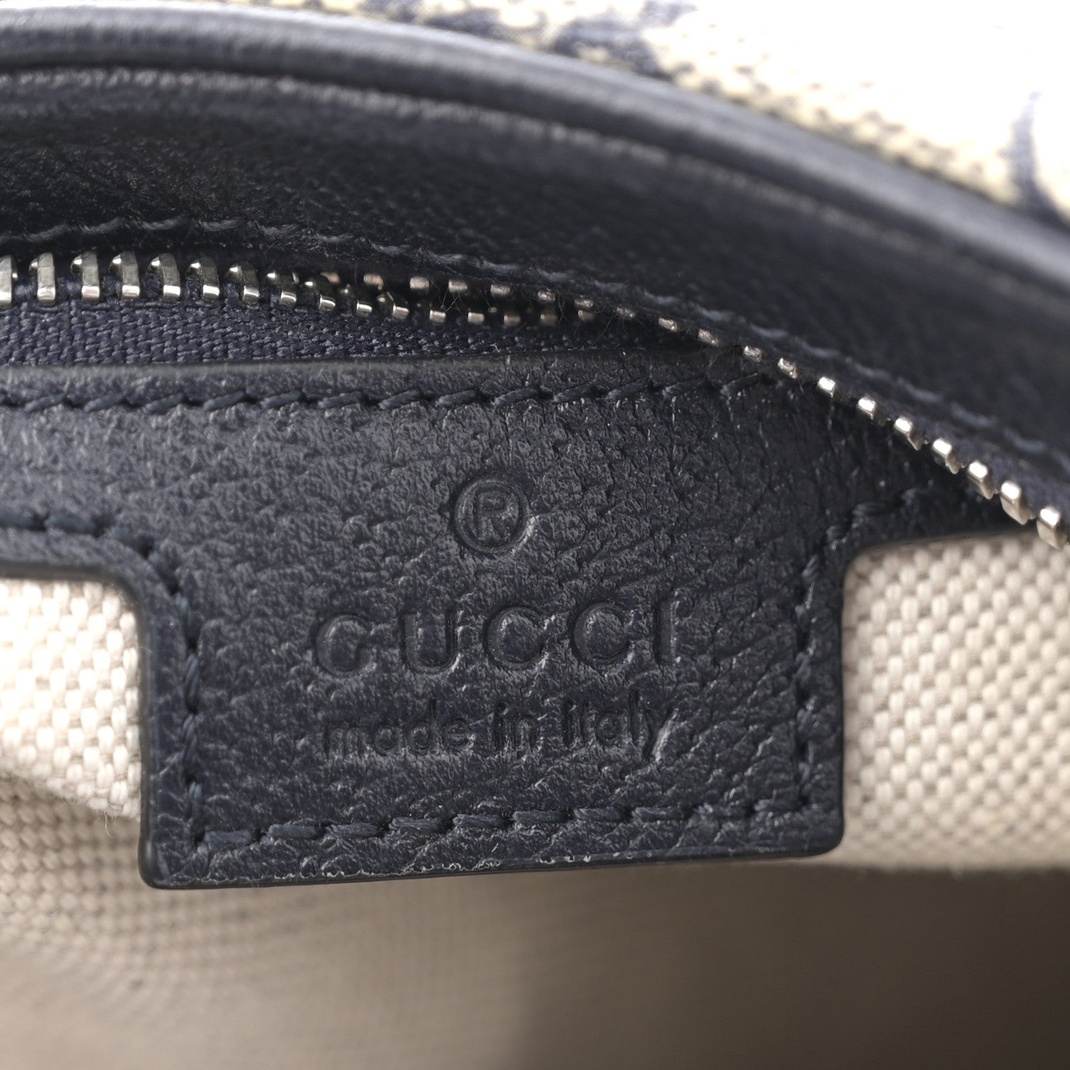Gucci GG Supreme Monogram Textured Calfskin Web Large Attache Shoulder Bag Beige Blue 6 of 10