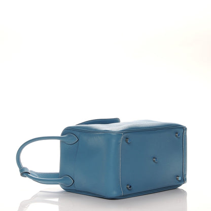 Hermes Taurillon Clemence Lindy 30 Blue Jean 4 of 7
