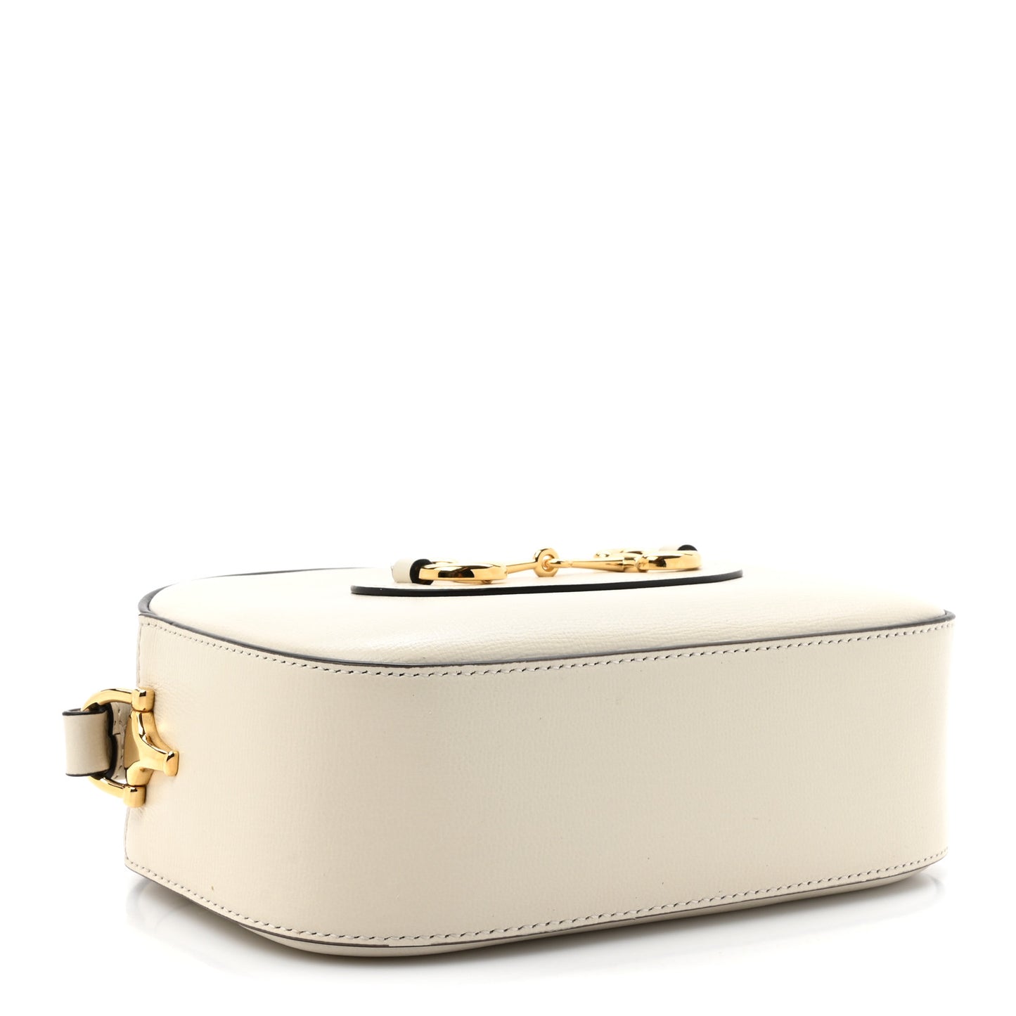 Azalea Calfskin Mini Horsebit 1955 Camera Shoulder Bag Mystic White