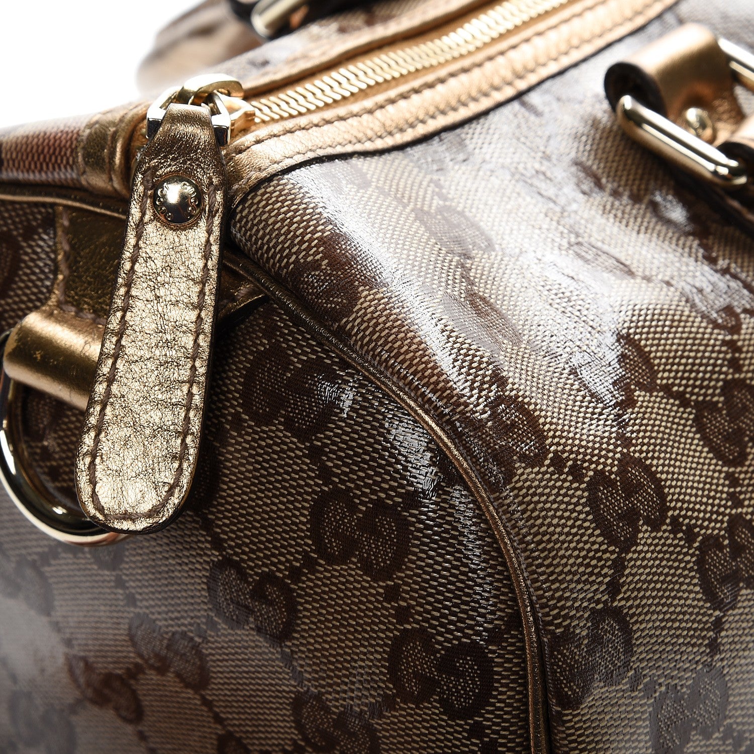 Gucci Crystal Monogram Medium Joy Boston Gold 22 of 25