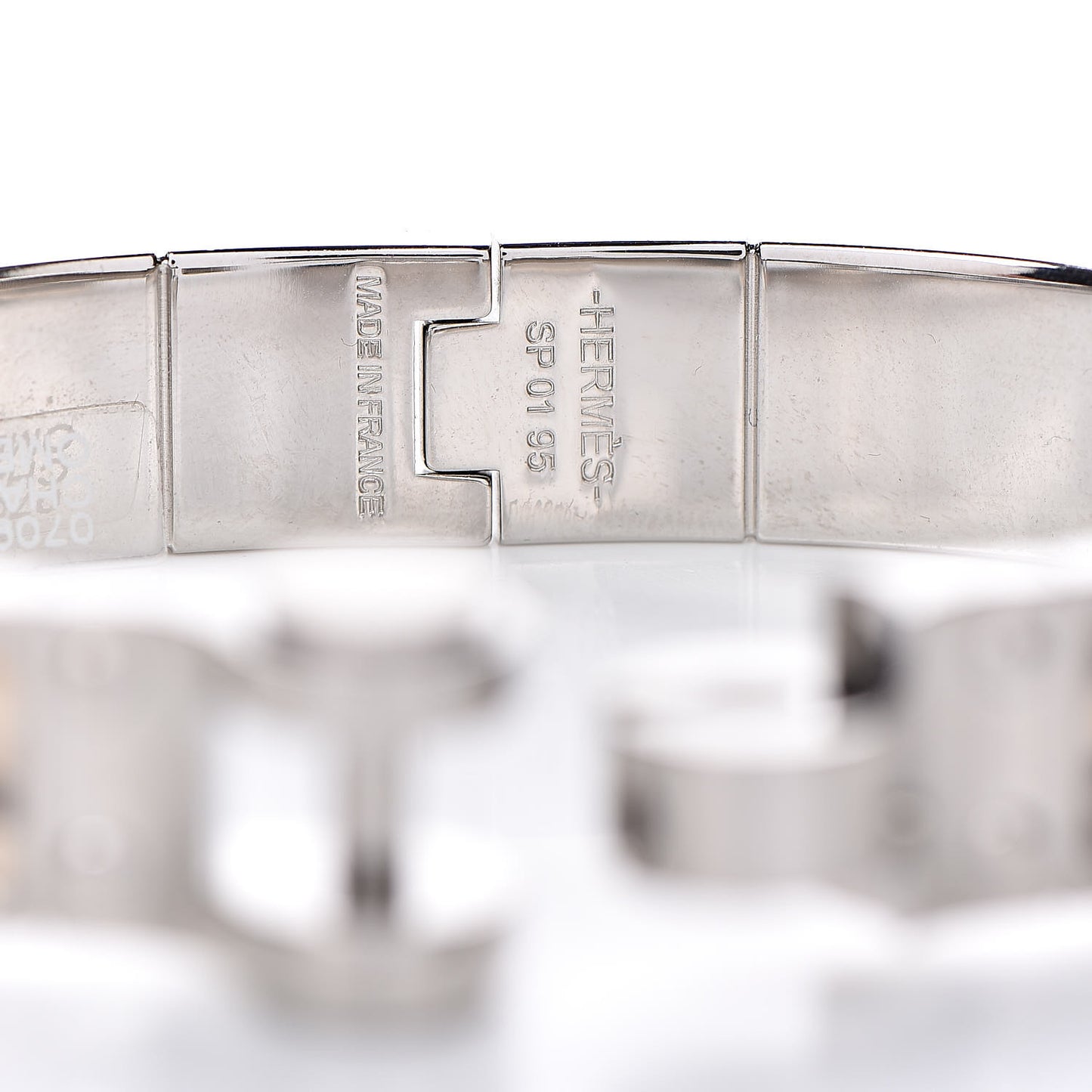 Lizard Charniere Cuir Narrow Hinged Bracelet M Ombre