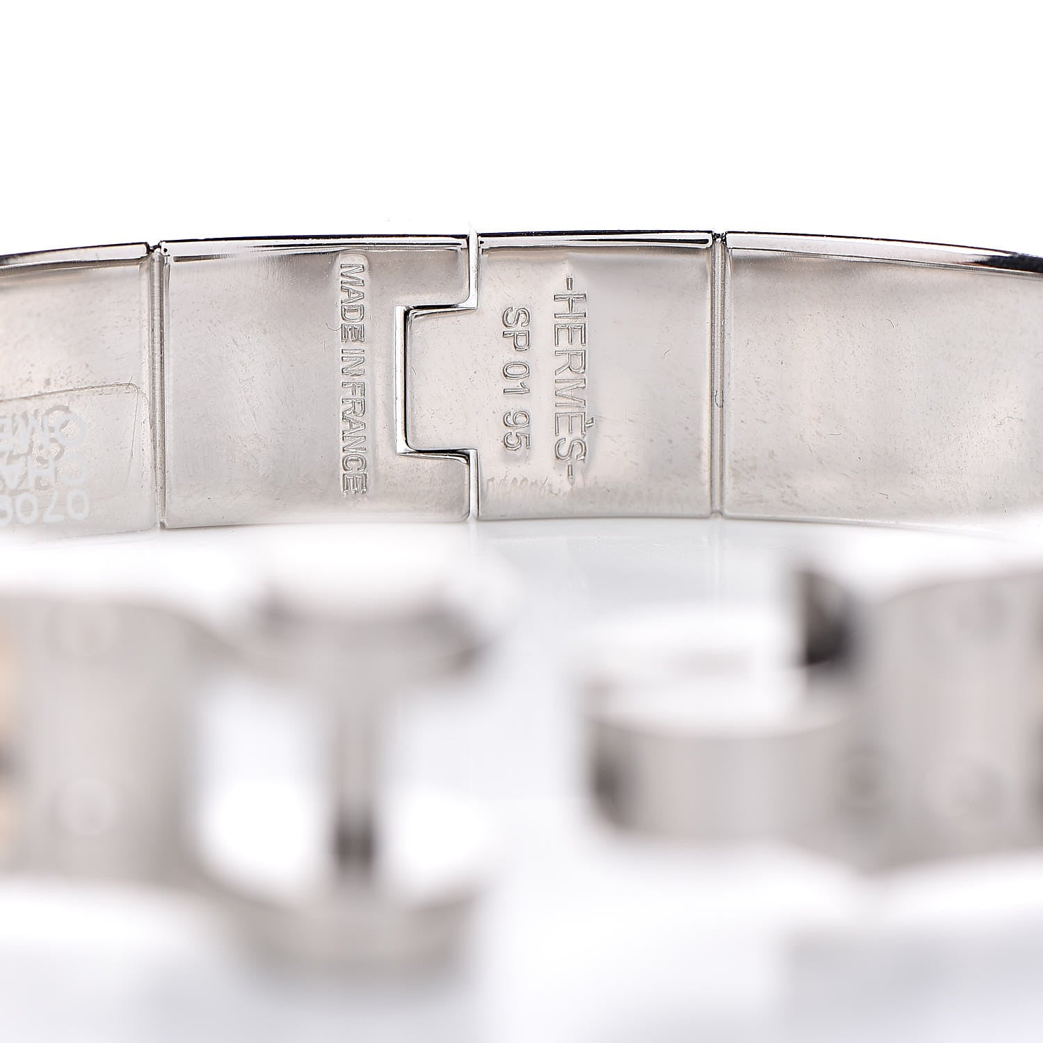 Hermes Lizard Charniere Cuir Narrow Hinged Bracelet M Ombre 4 of 6