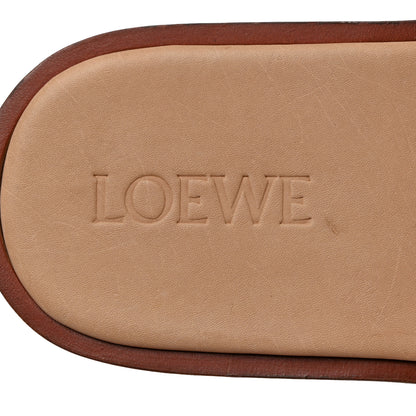 Loewe Calfskin Woven Anagram Slide Sandal 38 Tan Natural 6 of 9