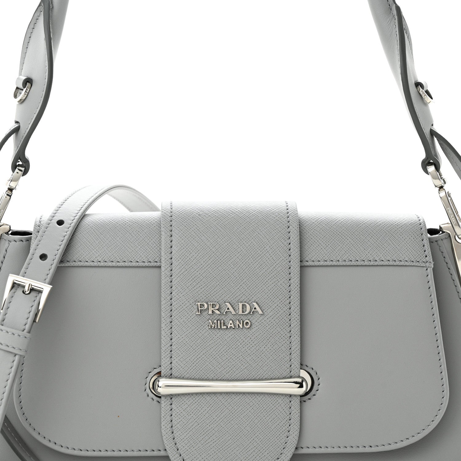 Prada City Calfskin Saffiano Mini Sidonie Shoulder Bag Marmo 7 of 12