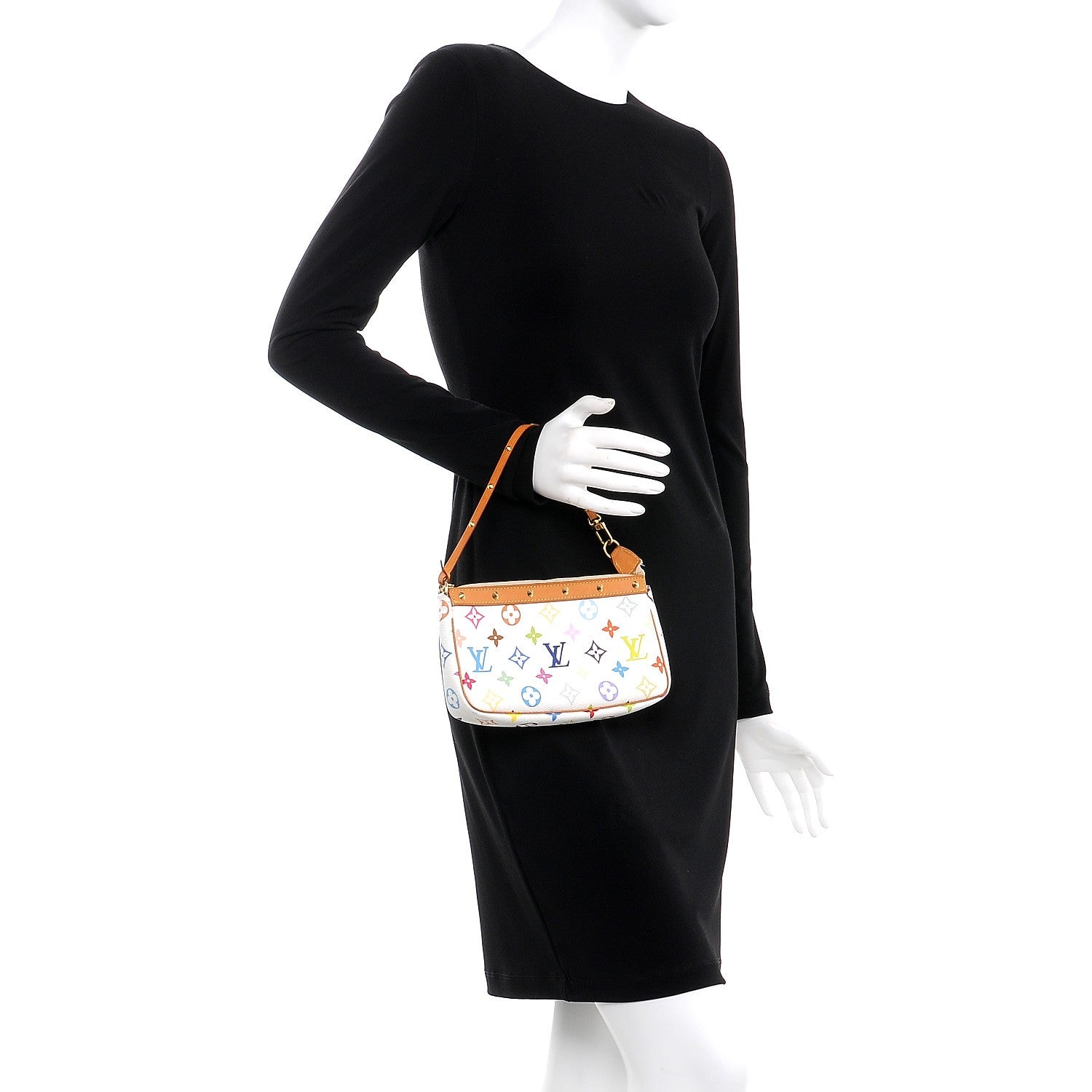Louis Vuitton Monogram Multicolor Pochette Accessories White 2 of 9