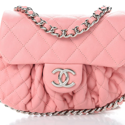 Chanel Washed Lambskin Quilted Mini Chain Around Messenger Pink 8 of 11