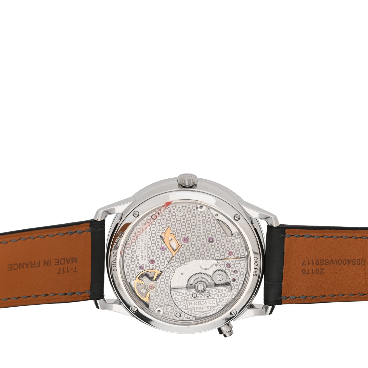 Hermes Platinum Alligator 39.5mm Slim D'Hermes GMT Automatic Watch Graphite 4 of 5