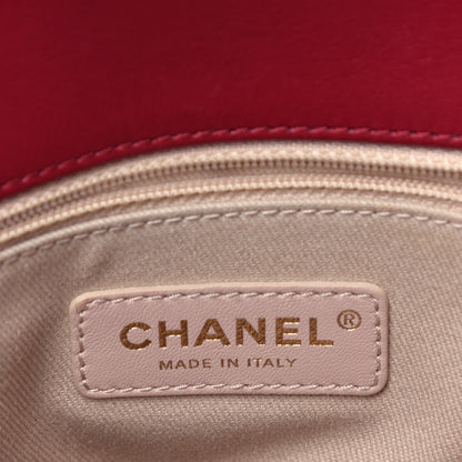 Chanel Calfskin Chevron Stitched Small Coco Flap Bag Red 7 of 10