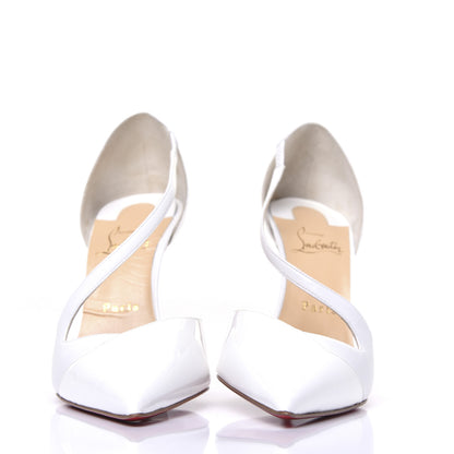 Christian Louboutin Nappa Patent Platinana 100 Pumps 39.5 White 2 of 8