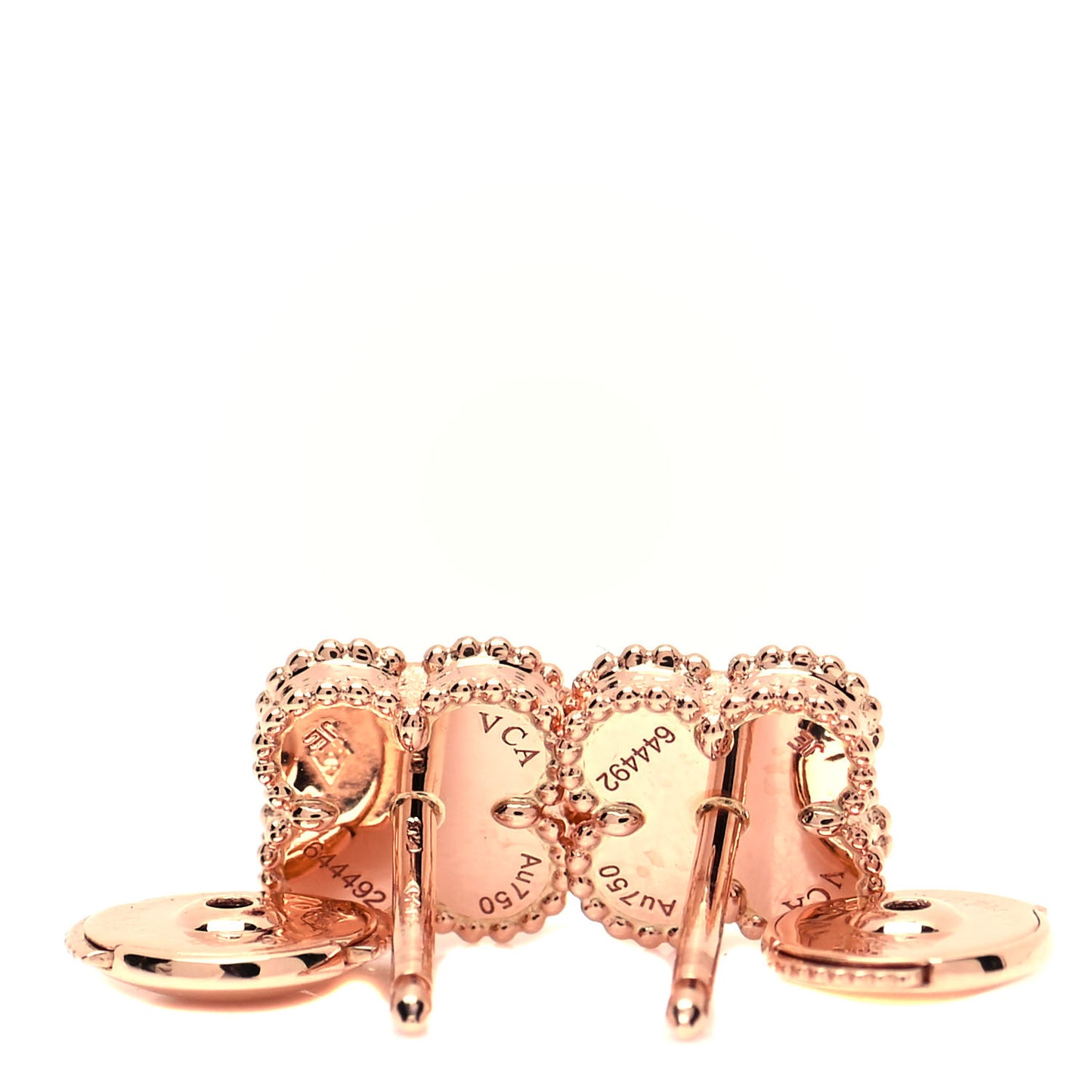 18K Rose Gold Carnelian Sweet Alhambra Earrings
