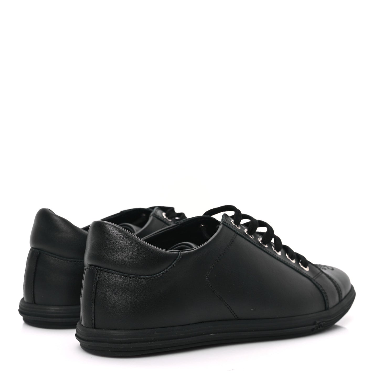 Calfskin Womens Sneakers 37 Black