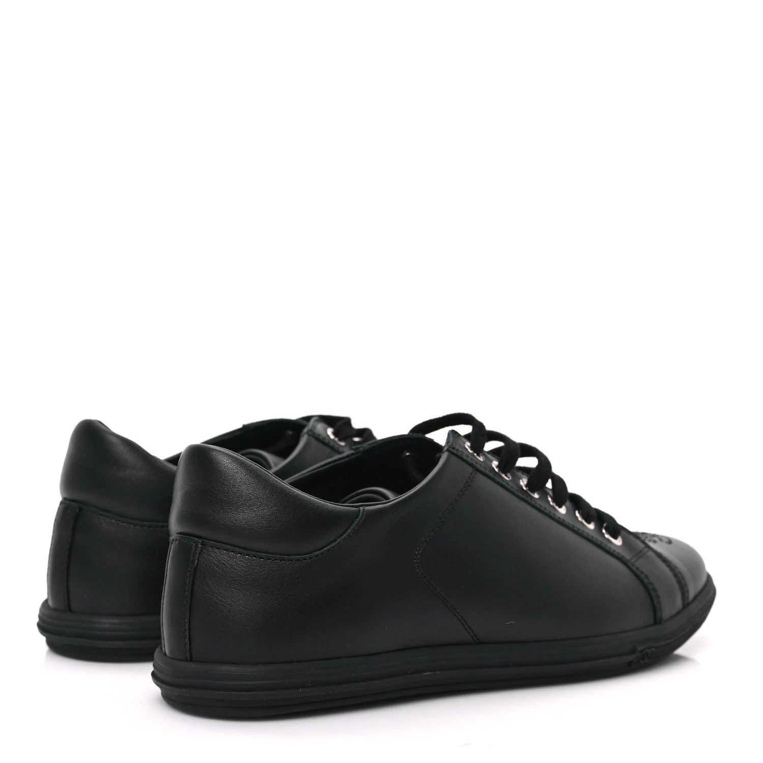 Chanel Calfskin Womens Sneakers 37 Black 4 of 8