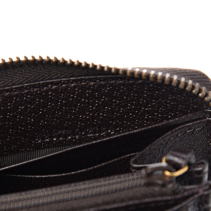 Gucci Dollar Calfskin Boar Effect GG Marmont Zip Around Wallet Dark Cocoa 6 of 6