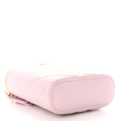 Chanel Caviar Quilted Vertical Coco Beauty Vanity Case With Chain Pale Pink 4 of 10