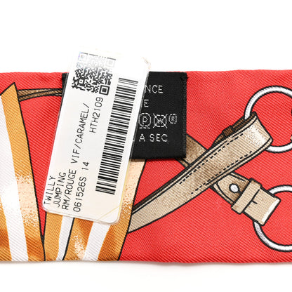 Hermes Silk Jumping Twilly Rouge Vif Caramel 3 of 4