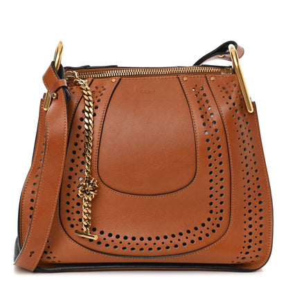 Chloe Calfskin Perforated Small Hayley Hobo Caramel 1 of 12