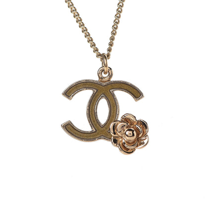 Chanel Resin CC Camellia Flower Necklace Gold 5 of 7