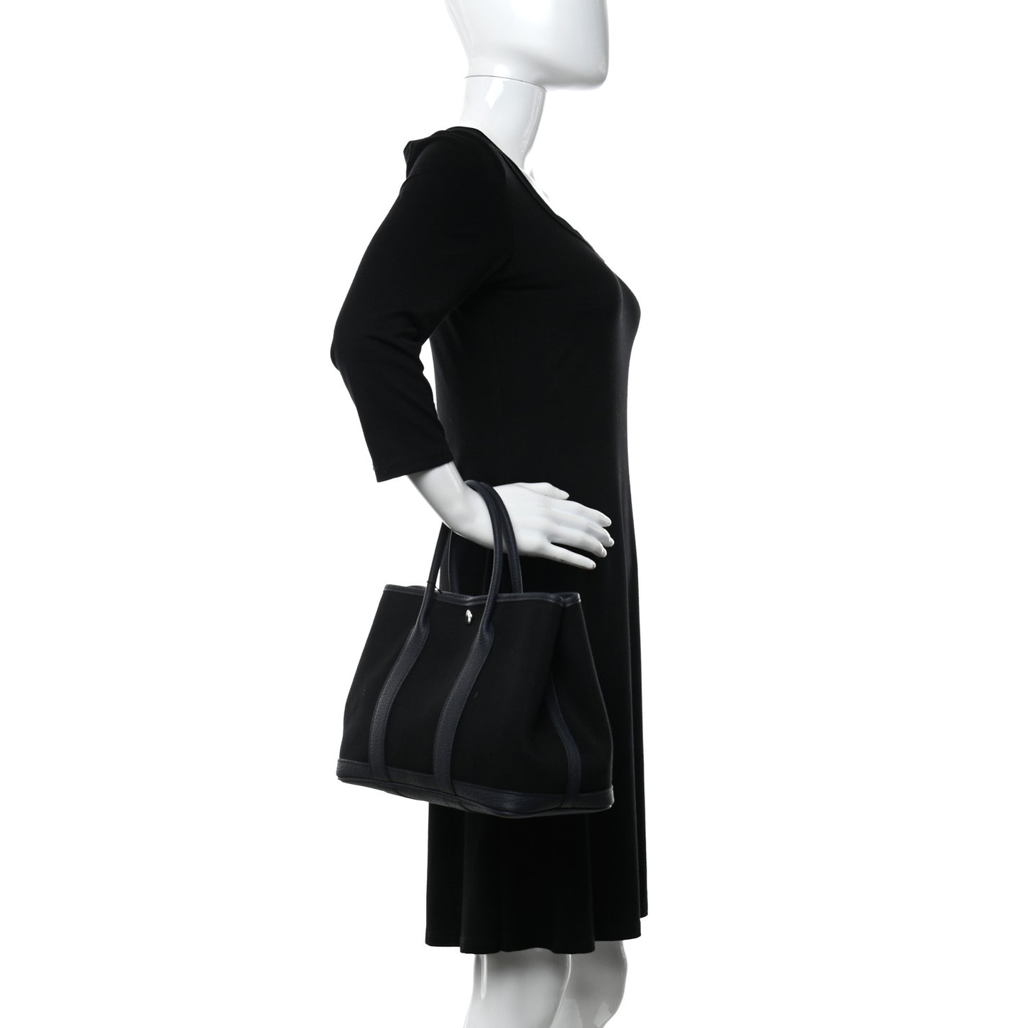 Chevron Herringbone Toile Negonda Garden Party 30 TPM Black Bleu Nuit