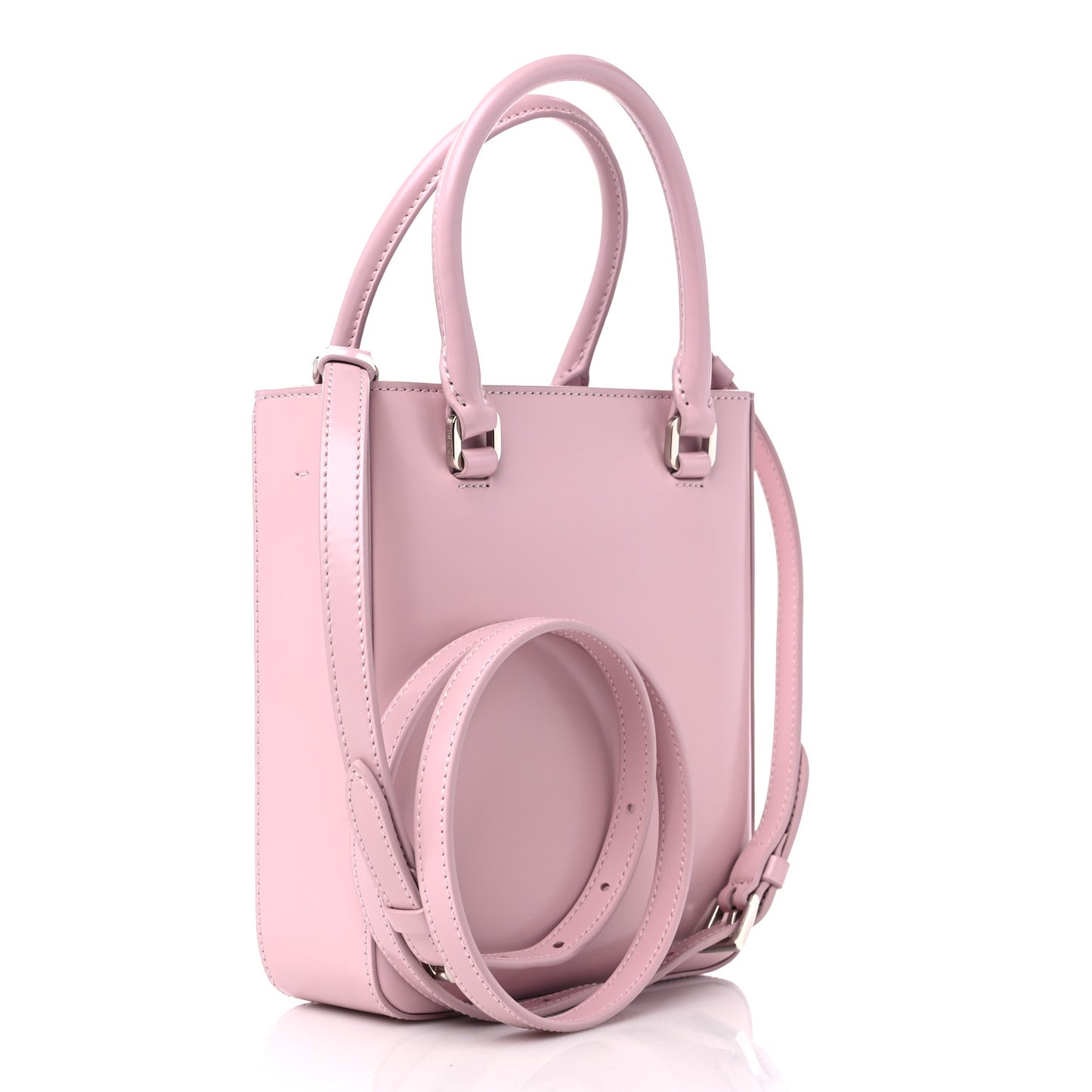 Spazzolato Triangle Small Double Handle Crossbody Tote Alabastro
