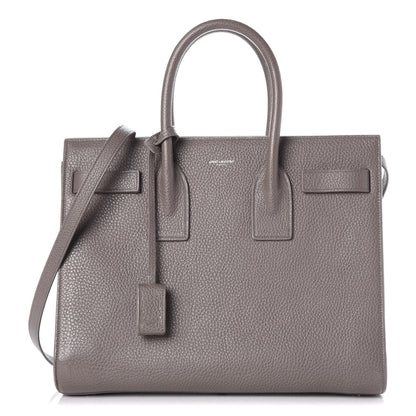 Saint Laurent Grained Calfskin Small Sac De Jour Fog 1 of 14