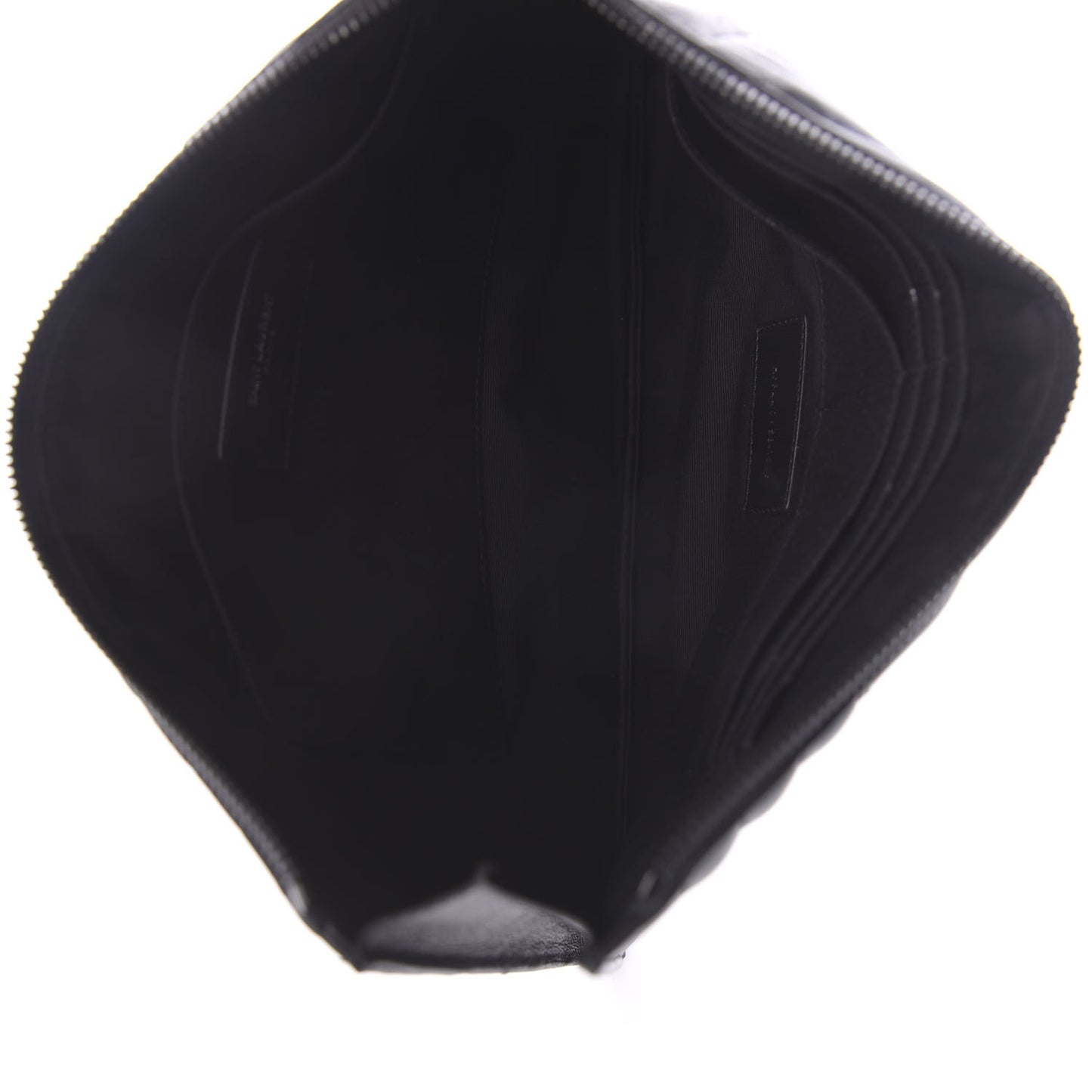 Calfskin Matelasse Chevron Monogram Pouch Black