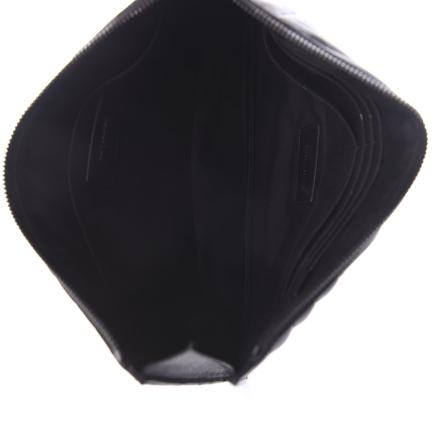Saint Laurent Calfskin Matelasse Chevron Monogram Pouch Black 4 of 5