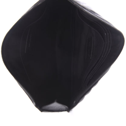 Saint Laurent Calfskin Matelasse Chevron Monogram Pouch Black 4 of 5