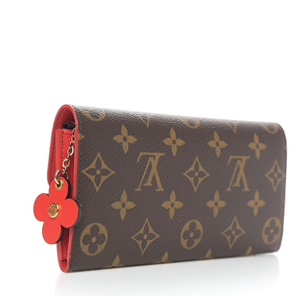 Louis Vuitton Monogram Bloom Flower Emilie Wallet Rouge 2 of 6